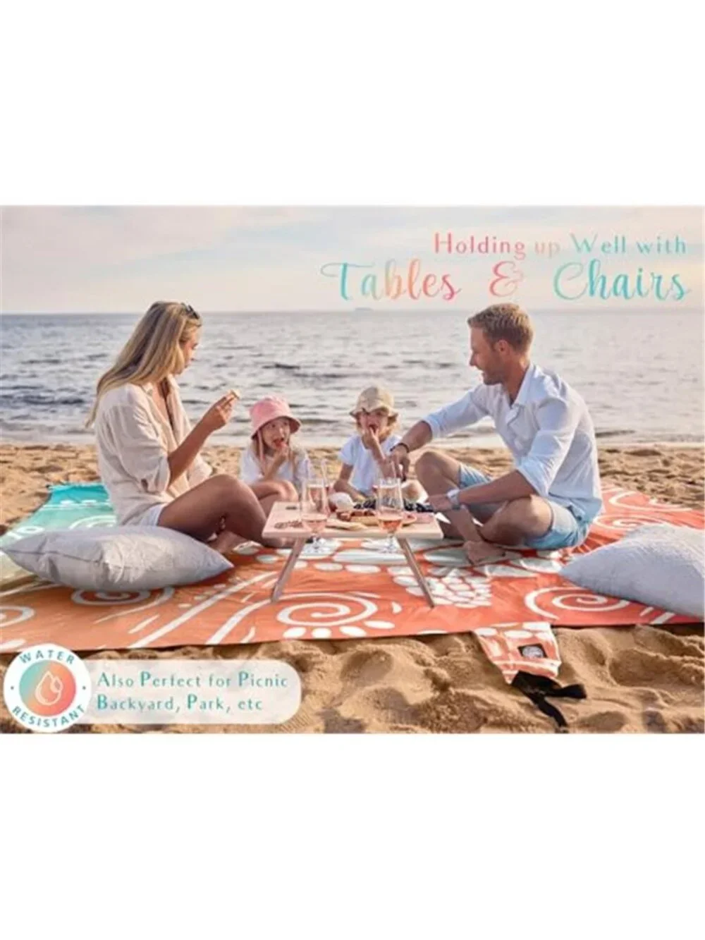 Extra Large Beach Blanket Sandproof Waterproof Picnic Camping Mat Sea Turtle